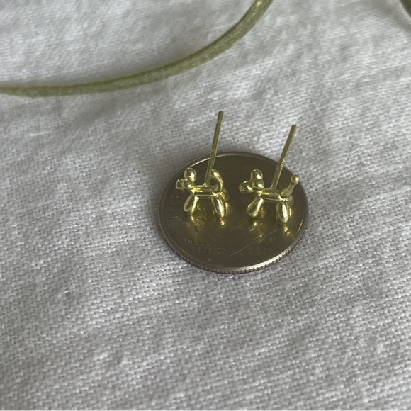 🌟 Buy 2 Pairs, Get One Free, NWT Gold-Tone Tiny Balloon Dog Stud Earrings - Picture 6 of 8